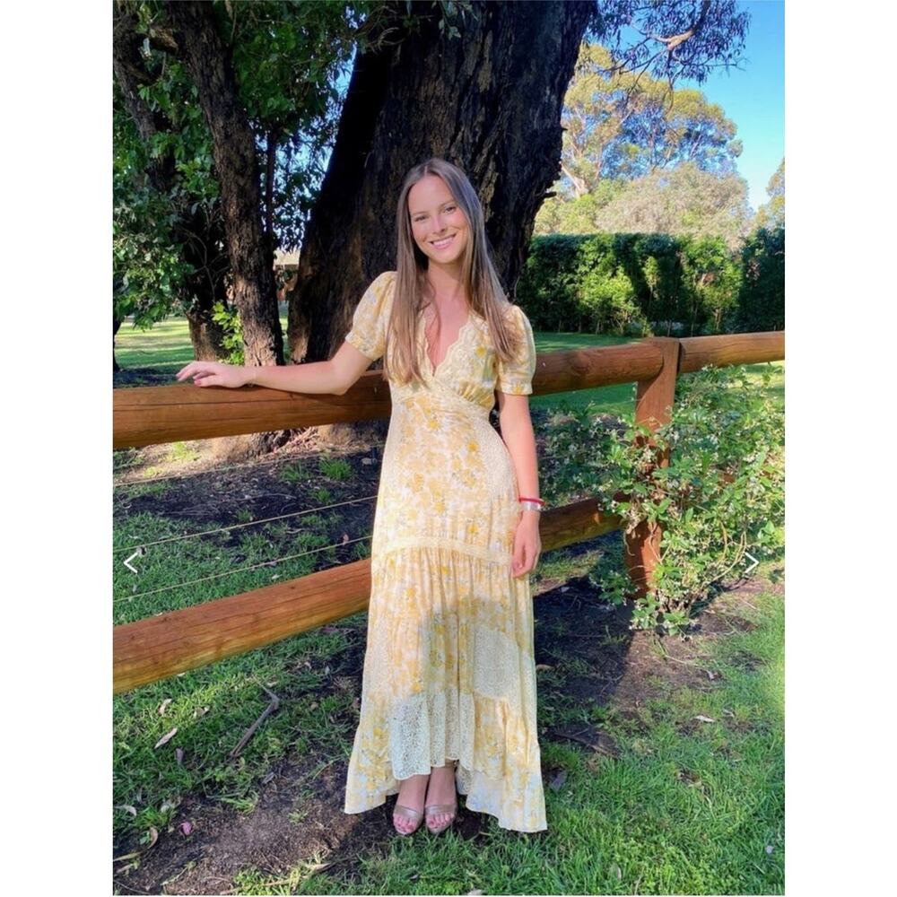 LoveShackFancy Tink Silk Lemon Daydream Maxi Dress - Picture 5 of 10